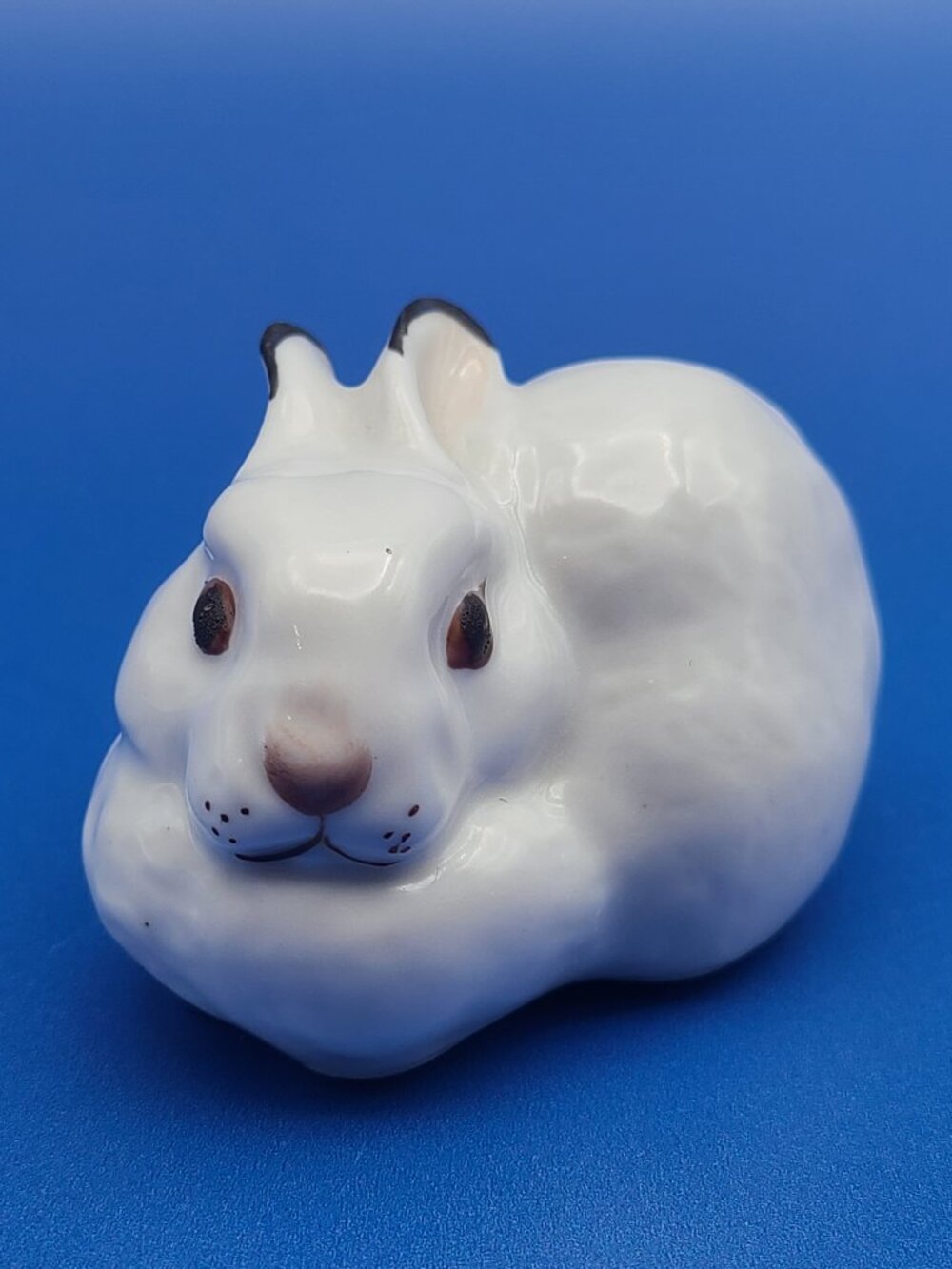 Lomonosov Russia Vintage Mountain Hare Rabbit White Bunny 2" Long